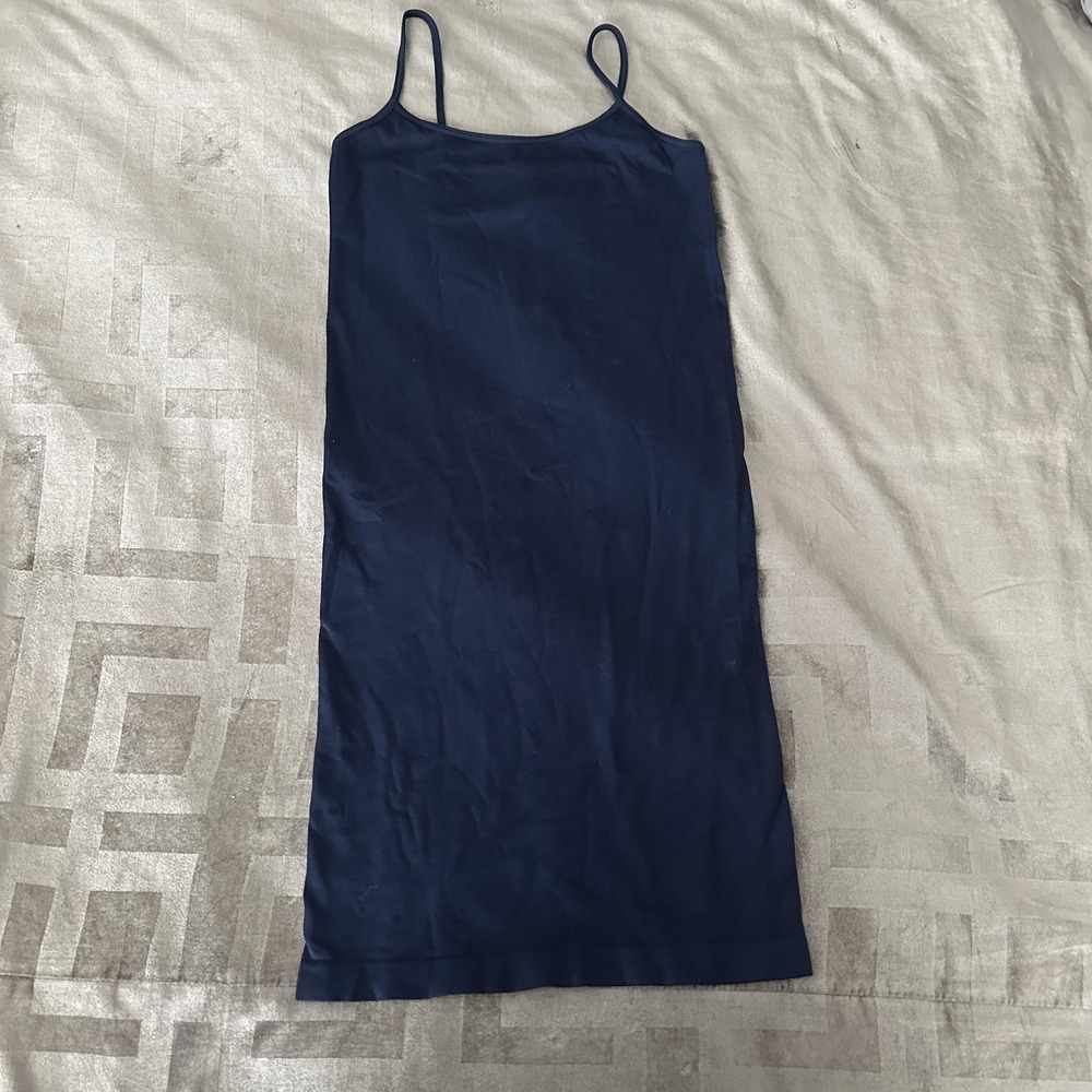 Daisies Slip Womens Medium Navy Blue Full Seamless Stretch Nylon Spandex Bodycon